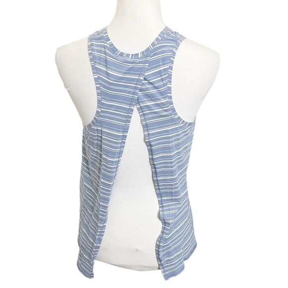 Lululemon Striped All Tied Up Open Back Sleeveless Tank Top Stretch Gray Size 4 - Picture 6 of 9